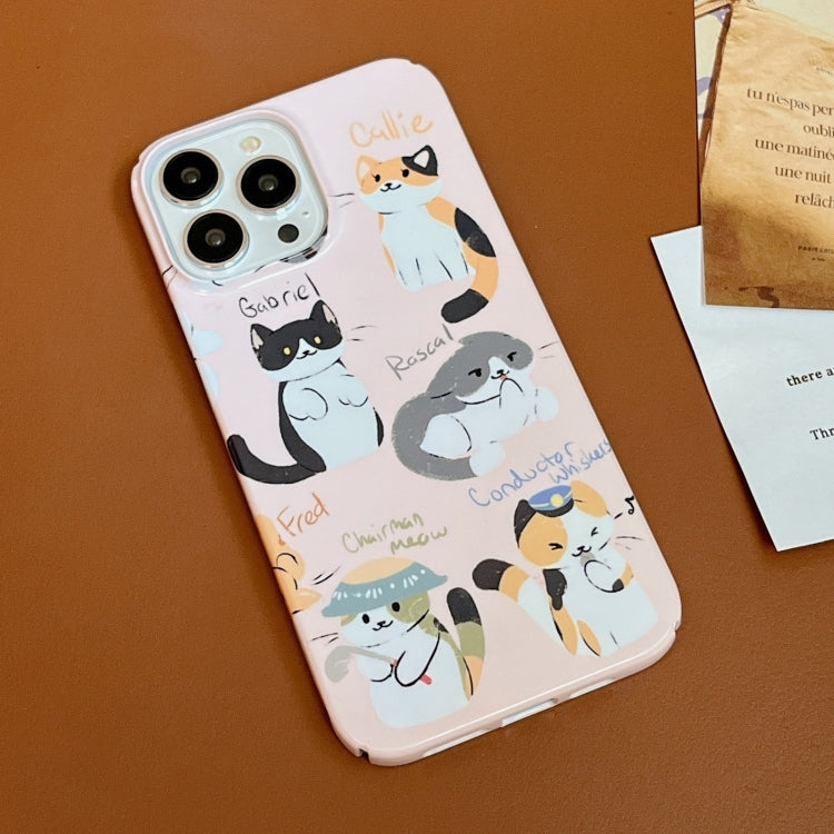 For iPhone 15 Cartoon Film Craft Hard PC Phone Case(Cute Cats) by bashfashion