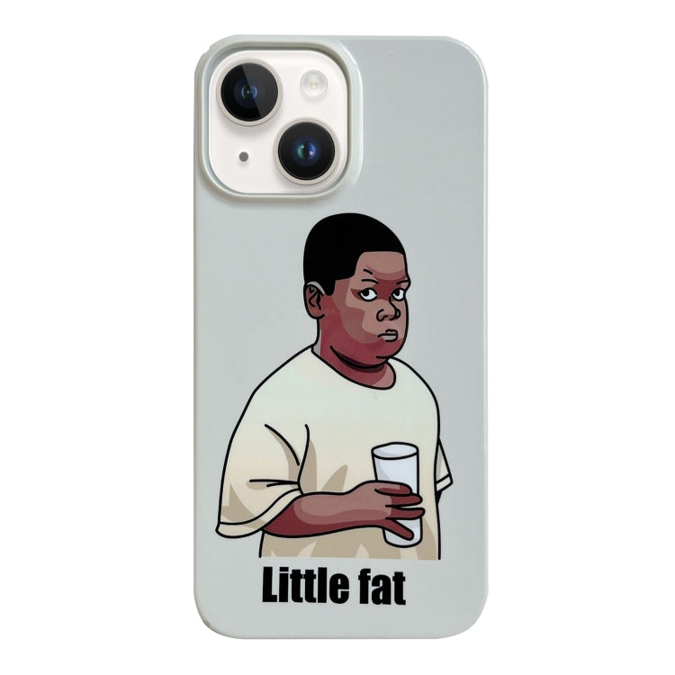 For iPhone 15 Plus Cartoon Film Craft Hard PC Phone Case(Little Fat) by bashfashion