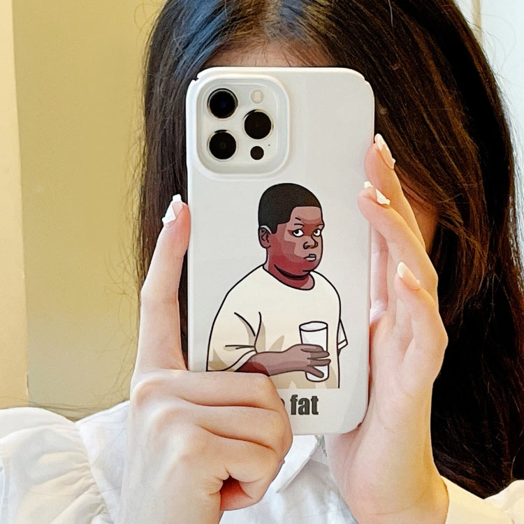 For iPhone 15 Plus Cartoon Film Craft Hard PC Phone Case(Little Fat) by bashfashion