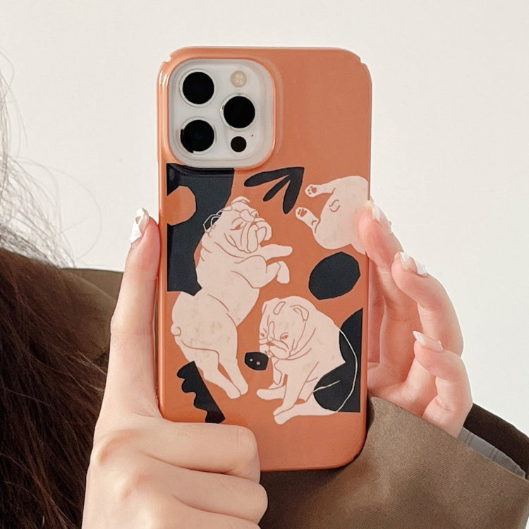 For iPhone 15 Plus Cartoon Film Craft Hard PC Phone Case(Bulldog) by bashfashion