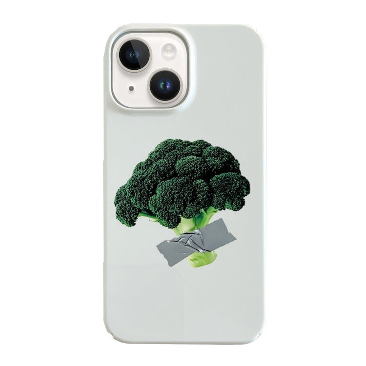 For iPhone 15 Plus Cartoon Film Craft Hard PC Phone Case(Broccoli) by bashfashion
