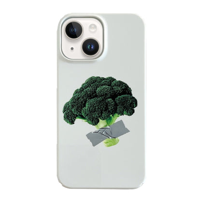 For iPhone 15 Plus Cartoon Film Craft Hard PC Phone Case(Broccoli) by bashfashion