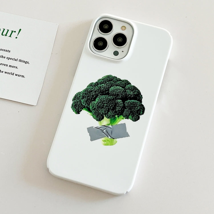 For iPhone 15 Plus Cartoon Film Craft Hard PC Phone Case(Broccoli) by bashfashion