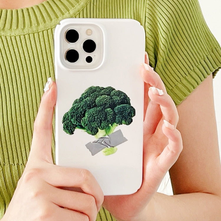 For iPhone 15 Plus Cartoon Film Craft Hard PC Phone Case(Broccoli) by bashfashion