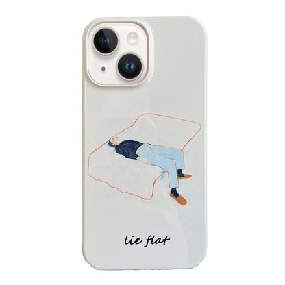 For iPhone 15 Plus Cartoon Film Craft Hard PC Phone Case(Lie Flat) by bashfashion
