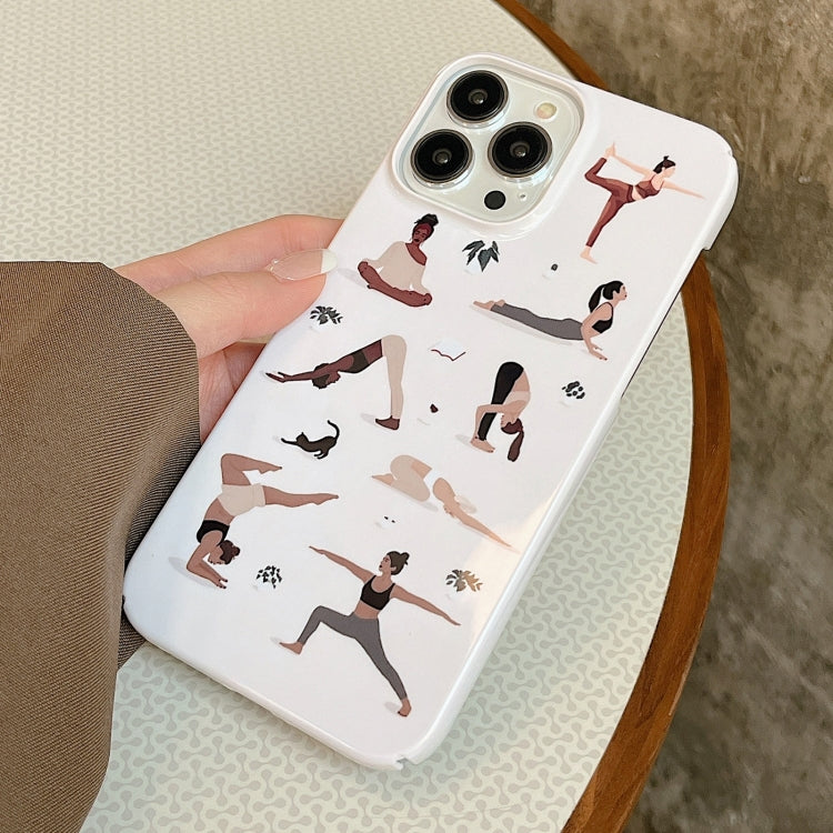 For iPhone 15 Plus Cartoon Film Craft Hard PC Phone Case(Yoga) by bashfashion