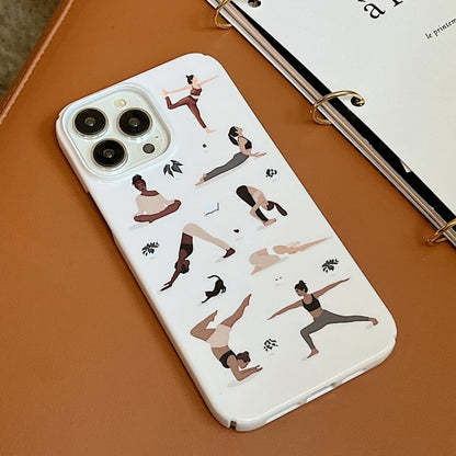 For iPhone 15 Plus Cartoon Film Craft Hard PC Phone Case(Yoga) by bashfashion