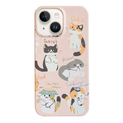 For iPhone 15 Plus Cartoon Film Craft Hard PC Phone Case(Cute Cats) by bashfashion