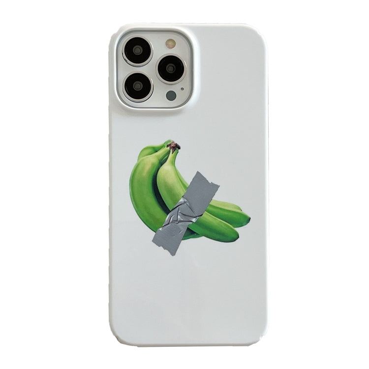 For iPhone 15 Pro Cartoon Film Craft Hard PC Phone Case(Banana) by bashfashion