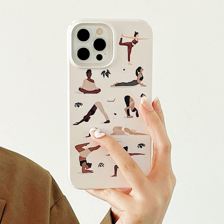For iPhone 15 Pro Cartoon Film Craft Hard PC Phone Case(Yoga) by bashfashion