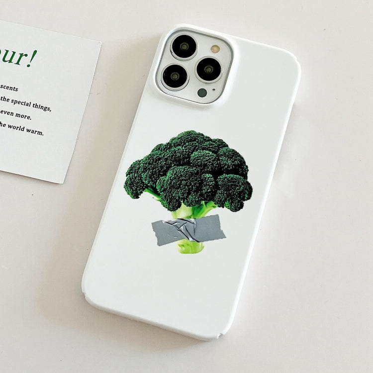 For iPhone 15 Pro Max Cartoon Film Craft Hard PC Phone Case(Broccoli) by bashfashion