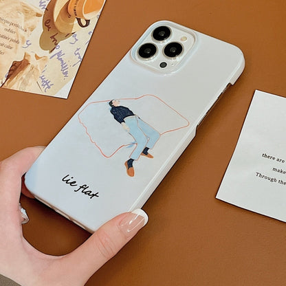 For iPhone 15 Pro Max Cartoon Film Craft Hard PC Phone Case(Lie Flat) by bashfashion