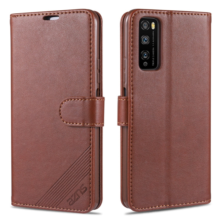For Huawei Enjoy Z 5G AZNS Sheepskin Texture Horizontal Flip Leather Case with Holder & Card Slots & Wallet(Brown) by AZNS