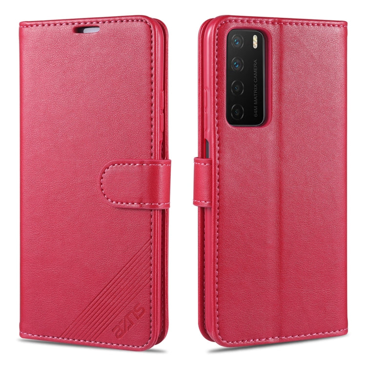 For Huawei Honor Play4 AZNS Sheepskin Texture Horizontal Flip Leather Case with Holder & Card Slots & Wallet(Red) by AZNS