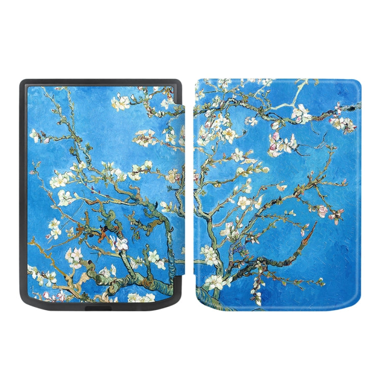 For Pocketbook Verse / Verse Pro Painted Retro Skin-feel Leather Smart Tablet Case(Plum Bossom) by bashfashion