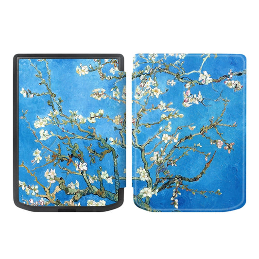 For Pocketbook Verse / Verse Pro Painted Retro Skin-feel Leather Smart Tablet Case(Plum Bossom) by bashfashion