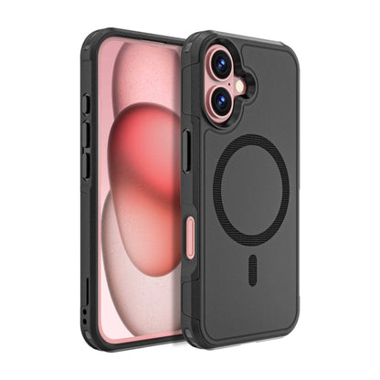 For iPhone 16 RedPepper Armor Magsafe PC Hybrid TPU Phone Case(Black) by RedPepper