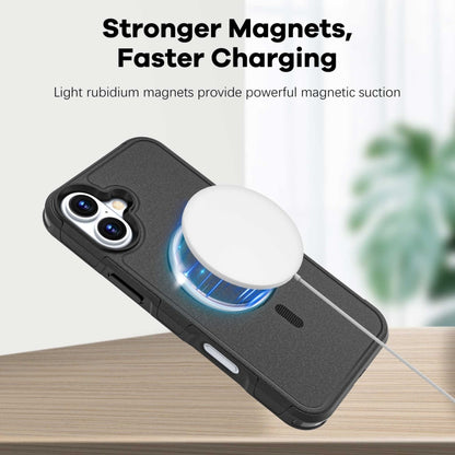 For iPhone 16 Plus RedPepper Armor Magsafe PC Hybrid TPU Phone Case(Black) by RedPepper