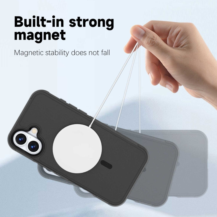 For iPhone 16 Plus RedPepper Armor Magsafe PC Hybrid TPU Phone Case(Black) by RedPepper