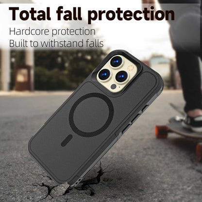 For iPhone 16 Pro Max RedPepper Armor Magsafe PC Hybrid TPU Phone Case(Black) by RedPepper