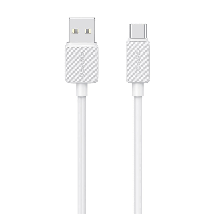 USAMS US-SJ688 USB to USB-C / Type-C 3A Striped Fast Charge Data Cable, Length:1m(White) by USAMS