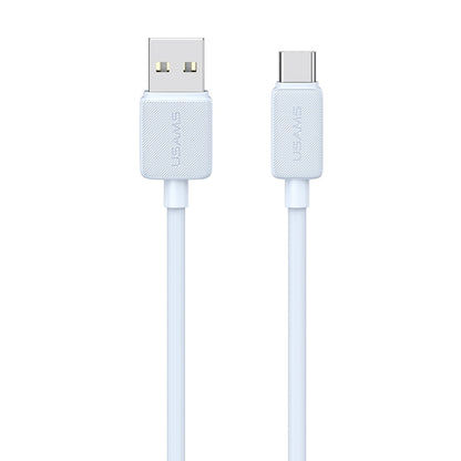 USAMS US-SJ693 USB to USB-C / Type-C 3A Striped Fast Charge Data Cable, Length:2m(Blue) by USAMS