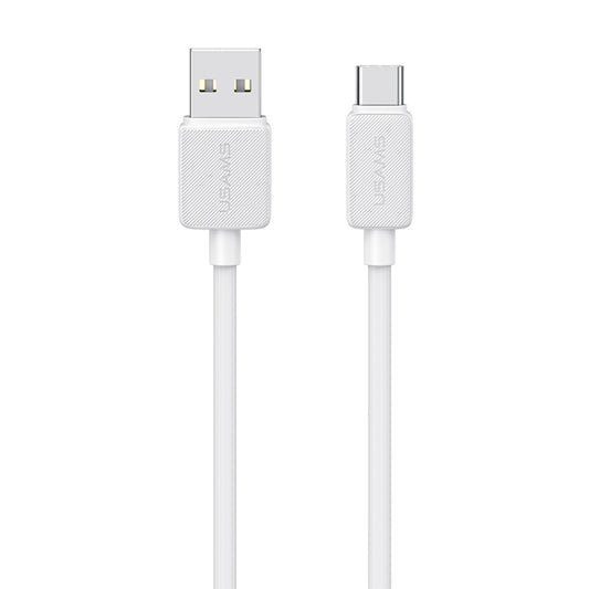USAMS US-SJ693 USB to USB-C / Type-C 3A Striped Fast Charge Data Cable, Length:2m(White) by USAMS