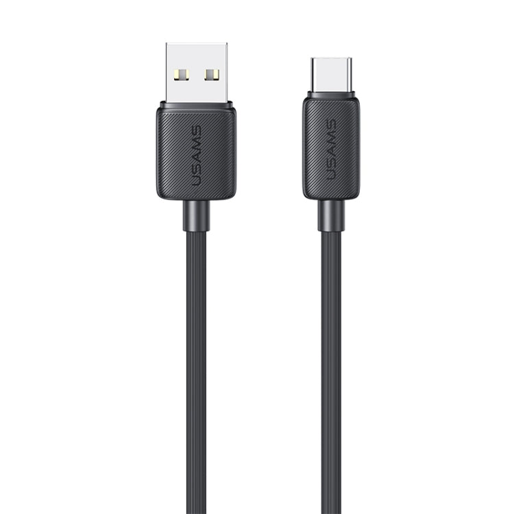 USAMS US-SJ693 USB to USB-C / Type-C 3A Striped Fast Charge Data Cable, Length:2m(Black) by USAMS