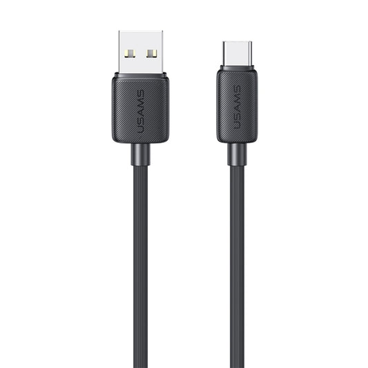 USAMS US-SJ693 USB to USB-C / Type-C 3A Striped Fast Charge Data Cable, Length:2m(Black) by USAMS
