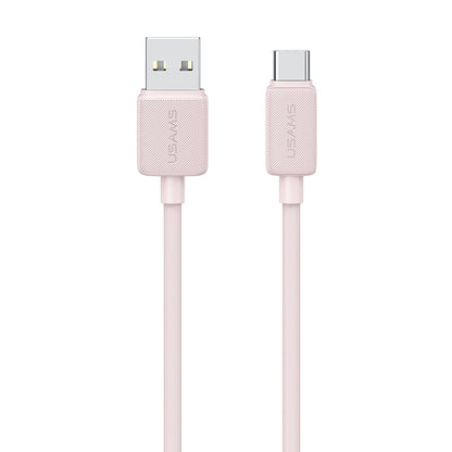 USAMS US-SJ698 USB to USB-C / Type-C 3A Striped Fast Charge Data Cable, Length:3m(Pink) by USAMS