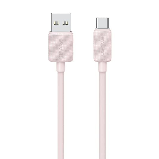 USAMS US-SJ698 USB to USB-C / Type-C 3A Striped Fast Charge Data Cable, Length:3m(Pink) by USAMS