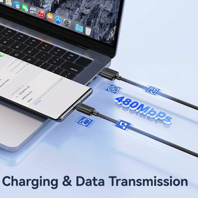 USAMS US-SJ693 USB to USB-C / Type-C 3A Striped Fast Charge Data Cable, Length:2m(Pink) by USAMS