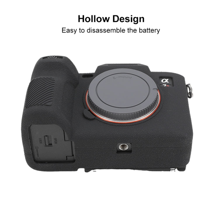 For Sony ILCE7RM5 / A7R5 Litchi Texture Soft Silicone Protective Case(Black) by bashfashion
