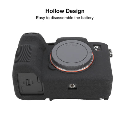 For Sony ILCE7RM5 / A7R5 Litchi Texture Soft Silicone Protective Case(Black) by bashfashion