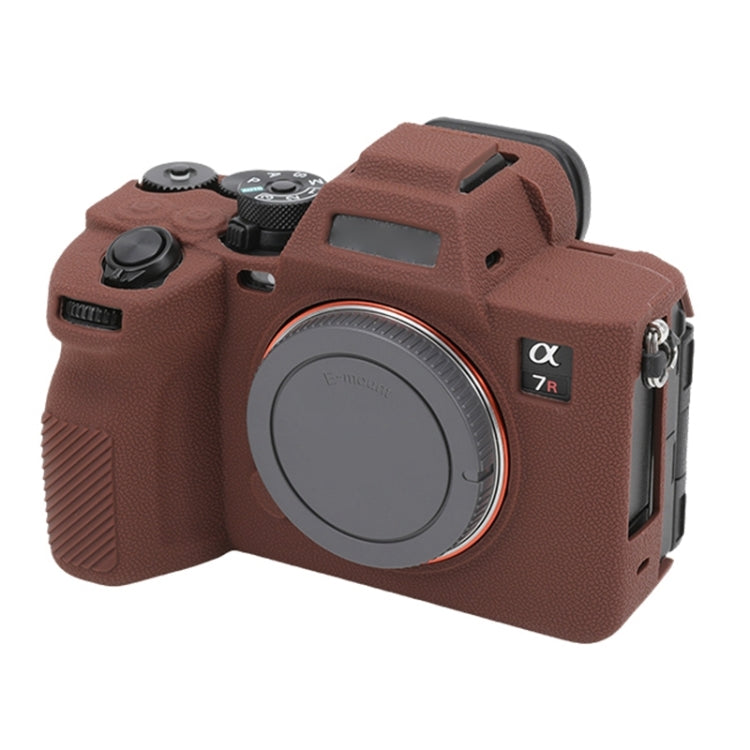 For Sony ILCE7RM5 / A7R5 Litchi Texture Soft Silicone Protective Case(Coffee) by bashfashion