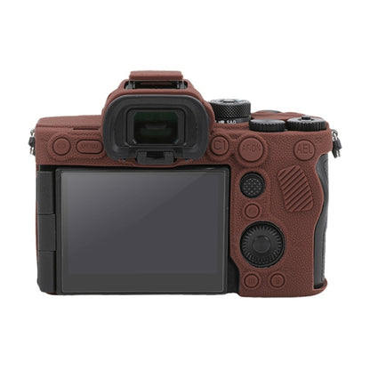 For Sony ILCE7RM5 / A7R5 Litchi Texture Soft Silicone Protective Case(Coffee) by bashfashion