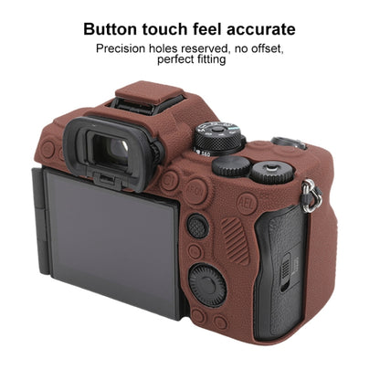 For Sony ILCE7RM5 / A7R5 Litchi Texture Soft Silicone Protective Case(Coffee) by bashfashion