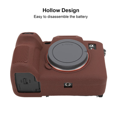 For Sony ILCE7RM5 / A7R5 Litchi Texture Soft Silicone Protective Case(Coffee) by bashfashion