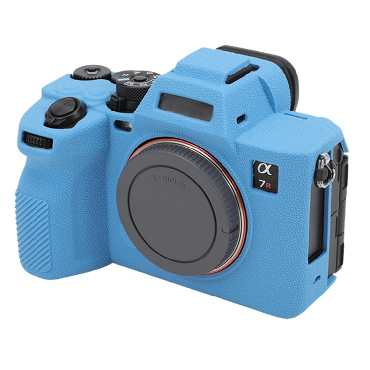 For Sony ILCE7RM5 / A7R5 Litchi Texture Soft Silicone Protective Case(Blue) by bashfashion