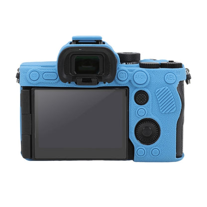 For Sony ILCE7RM5 / A7R5 Litchi Texture Soft Silicone Protective Case(Blue) by bashfashion