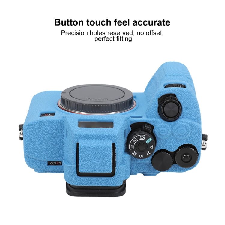 For Sony ILCE7RM5 / A7R5 Litchi Texture Soft Silicone Protective Case(Blue) by bashfashion
