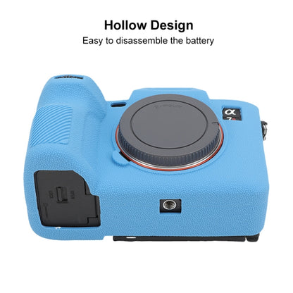 For Sony ILCE7RM5 / A7R5 Litchi Texture Soft Silicone Protective Case(Blue) by bashfashion