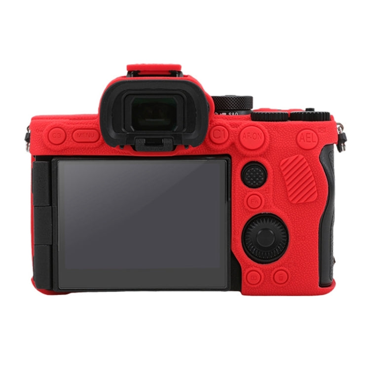 For Sony ILCE7RM5 / A7R5 Litchi Texture Soft Silicone Protective Case(Red) by bashfashion