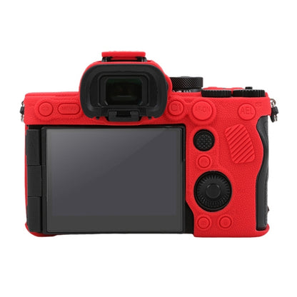 For Sony ILCE7RM5 / A7R5 Litchi Texture Soft Silicone Protective Case(Red) by bashfashion