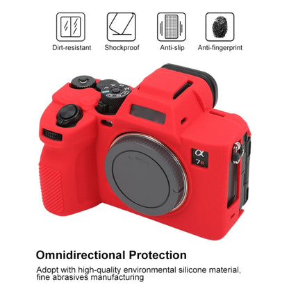 For Sony ILCE7RM5 / A7R5 Litchi Texture Soft Silicone Protective Case(Red) by bashfashion