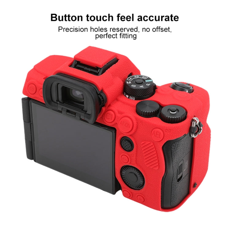 For Sony ILCE7RM5 / A7R5 Litchi Texture Soft Silicone Protective Case(Red) by bashfashion