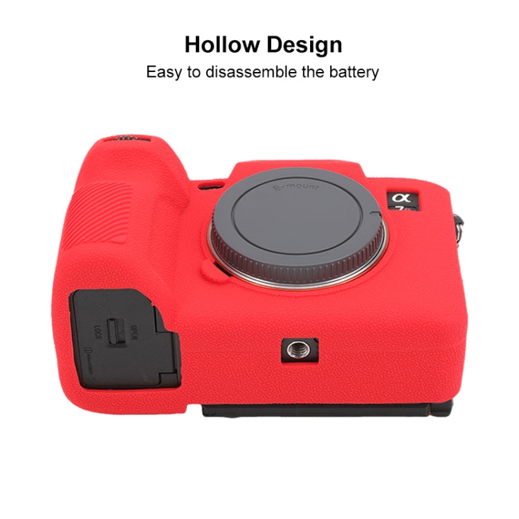 For Sony ILCE7RM5 / A7R5 Litchi Texture Soft Silicone Protective Case(Red) by bashfashion