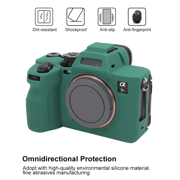 For Sony ILCE7RM5 / A7R5 Litchi Texture Soft Silicone Protective Case(Green) by bashfashion