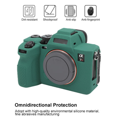 For Sony ILCE7RM5 / A7R5 Litchi Texture Soft Silicone Protective Case(Green) by bashfashion
