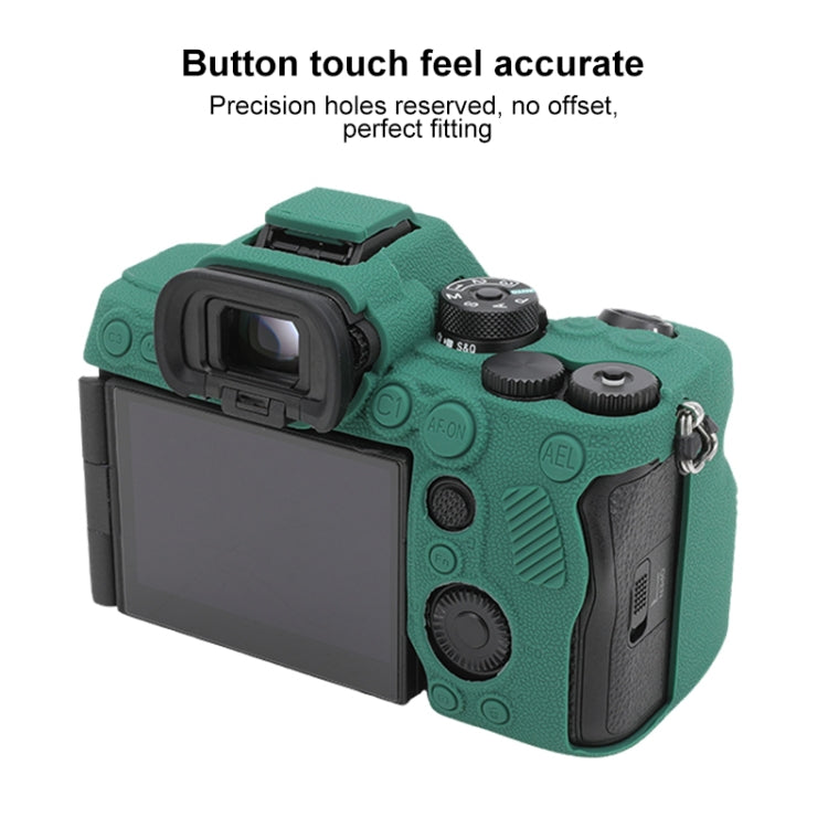 For Sony ILCE7RM5 / A7R5 Litchi Texture Soft Silicone Protective Case(Green) by bashfashion